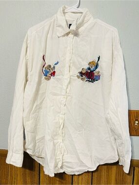 Vintage Quizz New York plus size 22 women embroidered Christmas 100% cotton